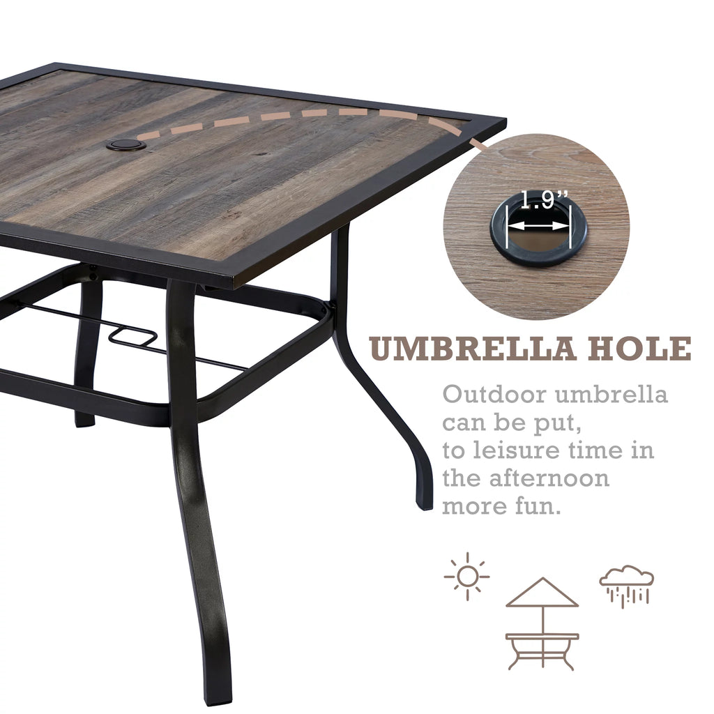 Outdoor Patio Dining Table 37" x 37" Brown N57305