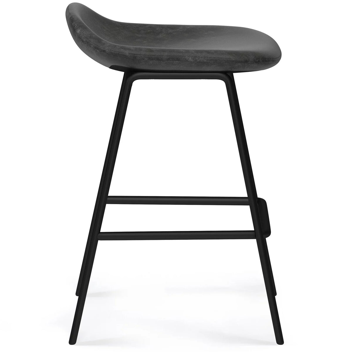 Charcoal Grey Faux Leather Height Stool N606
