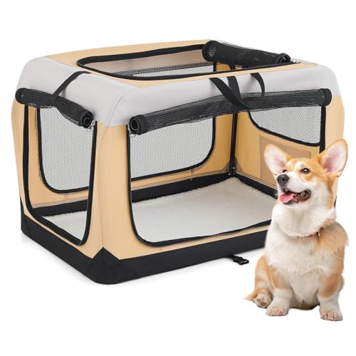 36 Inch 3-Door Collapsible Dog Crate Y373