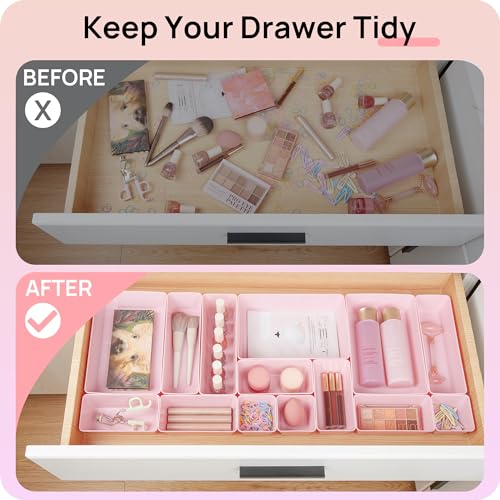 Clear Plastic 44 Pcs Drawer Organizer Set W2549