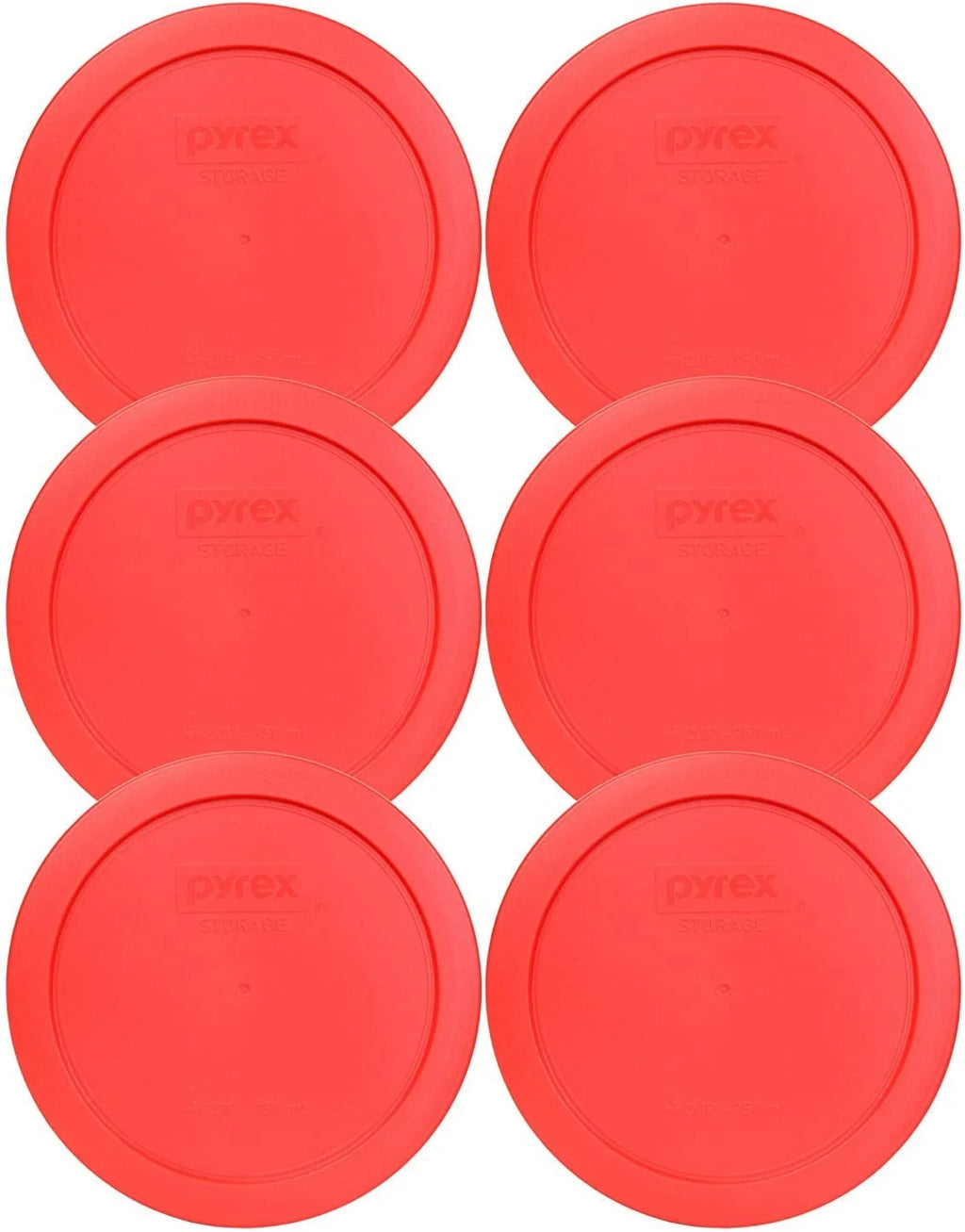 4-Cup Red Plastic Food Storage Lid 6 Pack Z52849