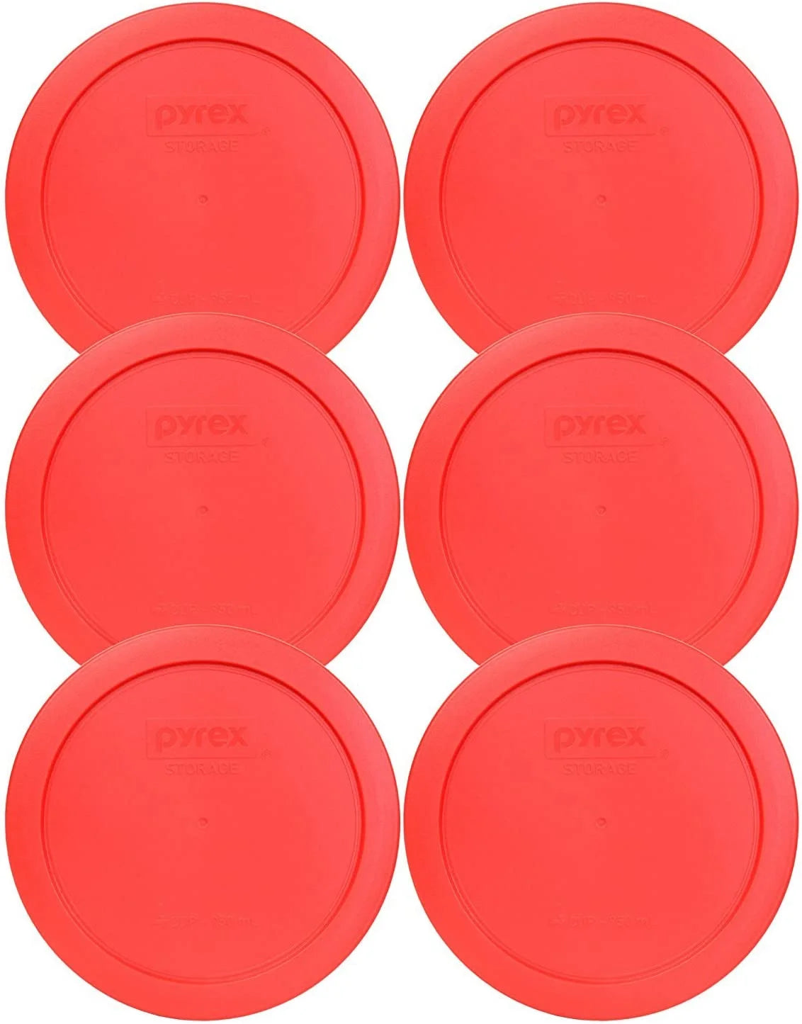 4-Cup Red Plastic Food Storage Lid 6 Pack Z52849