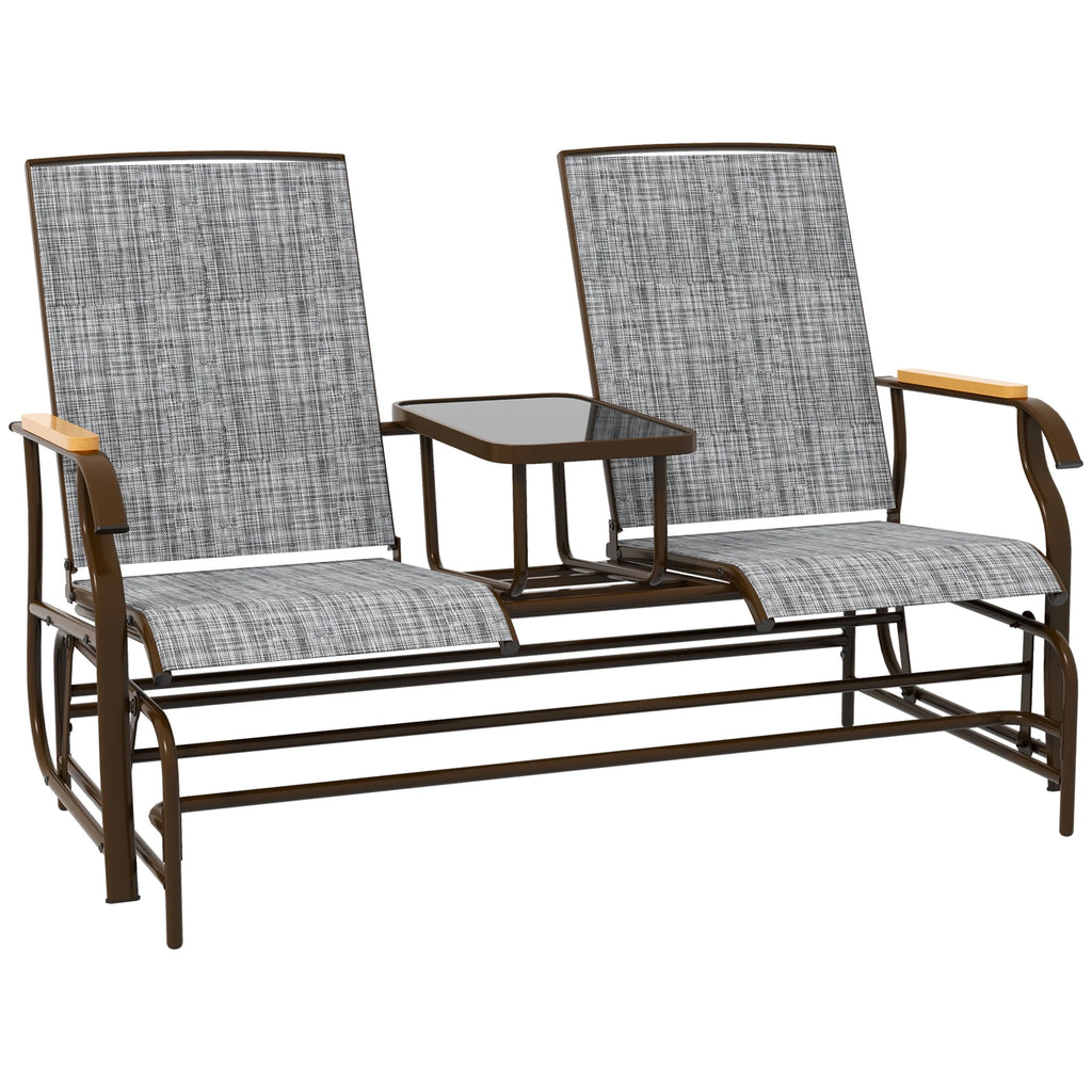 Outdoor Glider Bench 2-Person with Table X641