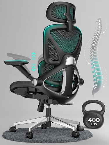 Ergonomic Mesh Office Chair, High Back Desk Chair 400lbs, 4D Flip-up Arms F7246