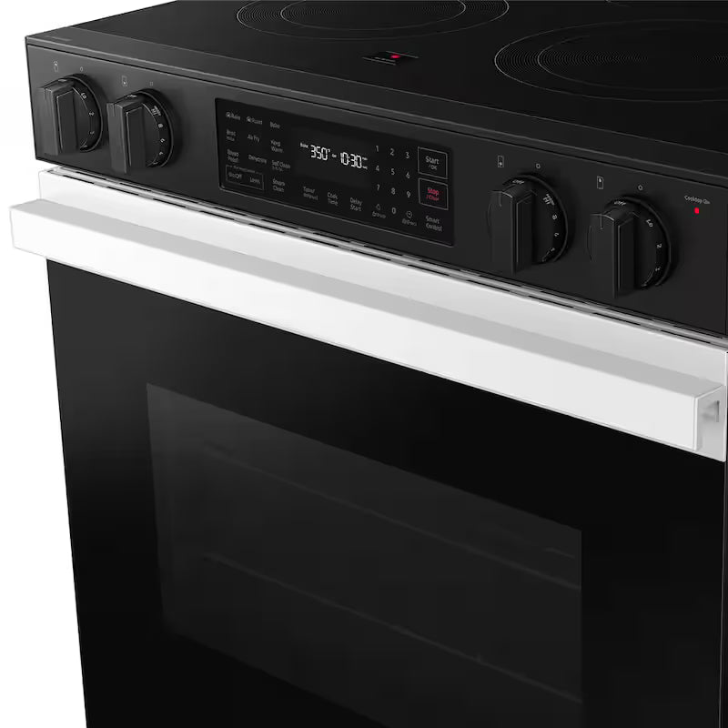 30 in. 6.3 cu. ft. 5 Element Slide-In Electric Range with Air Fry in White Glass T803969