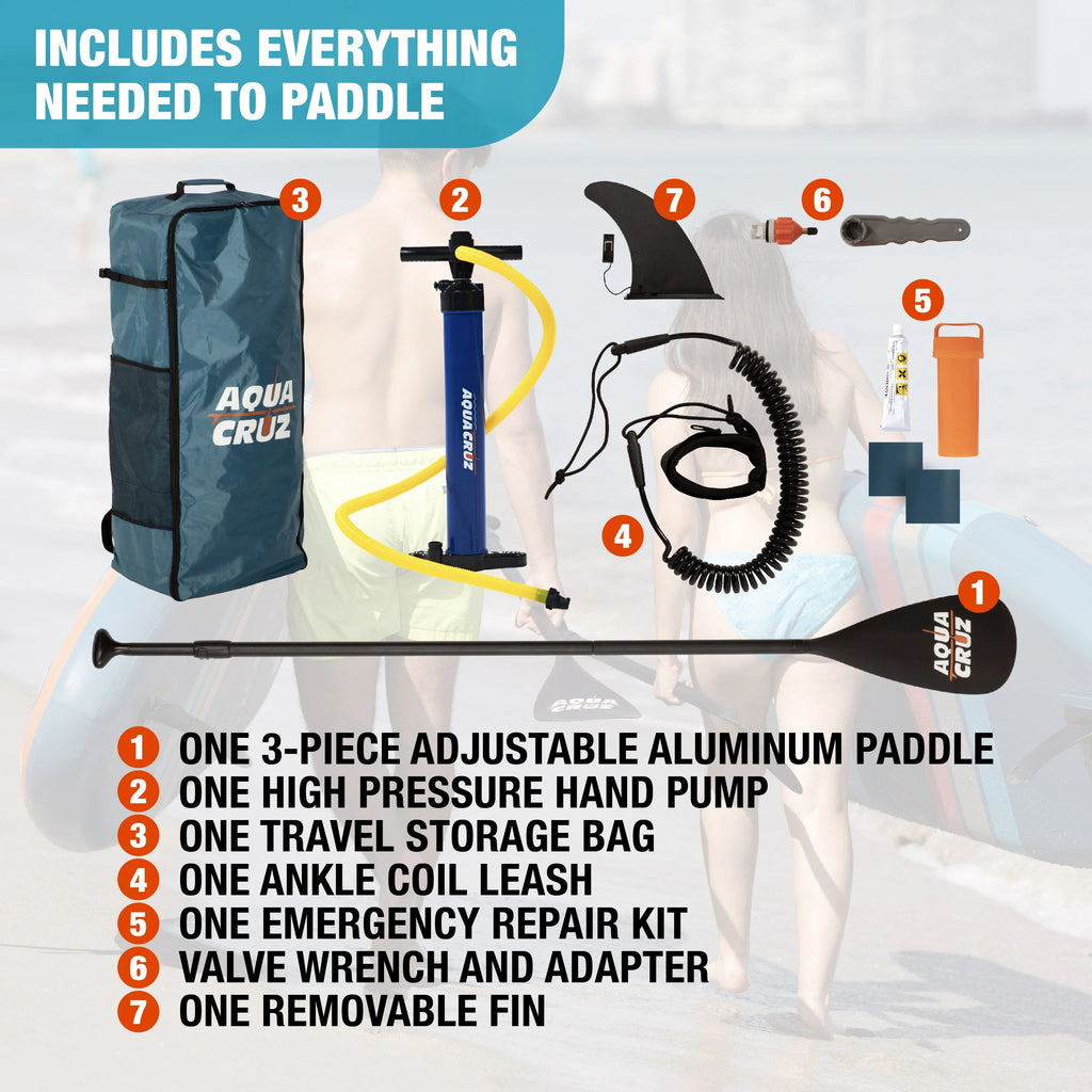 9 ft. Inflatable Stand Up Paddle Board Set with Accessories D390468