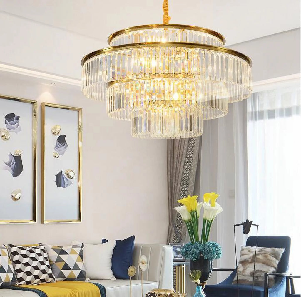 24 inch Gold 4 Layers Crystal Chandelier K733696