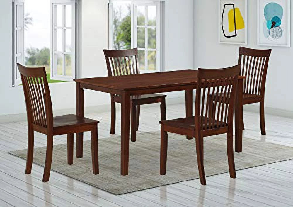 5 Pcs Wood Kitchen Dining Table Set with 4 Chairs U693