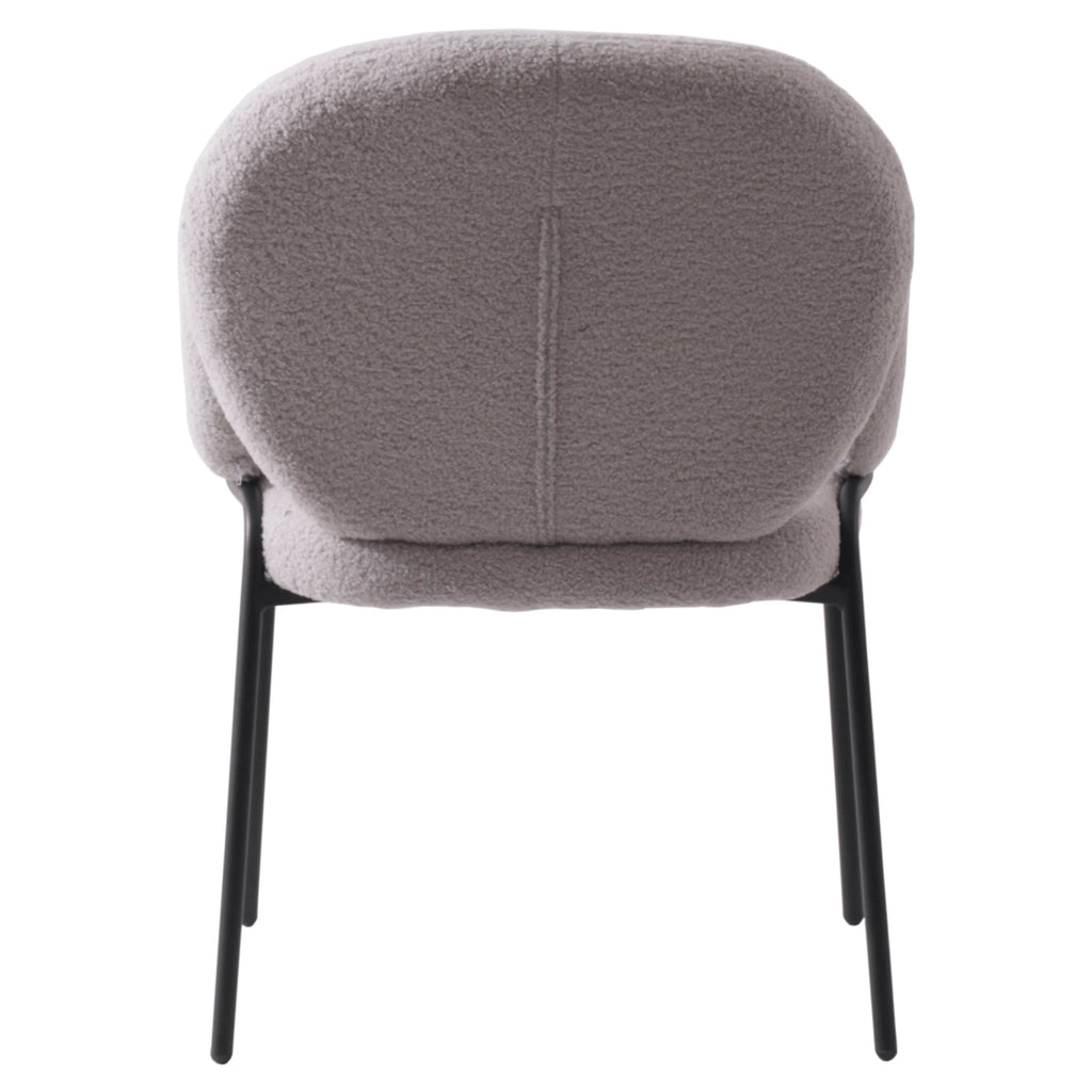 Grey Boucle Dining Chair with Arms I424403