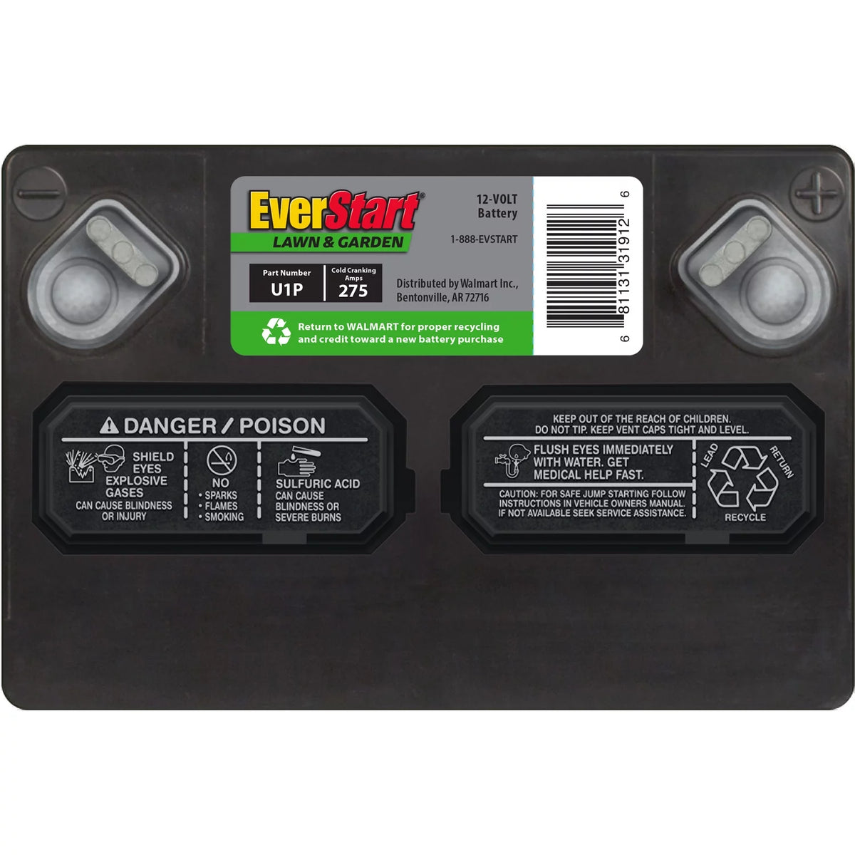 Lawn and Garden Lead Acid Battery, Group Size U1P 12 Volt, 275 CCA L636