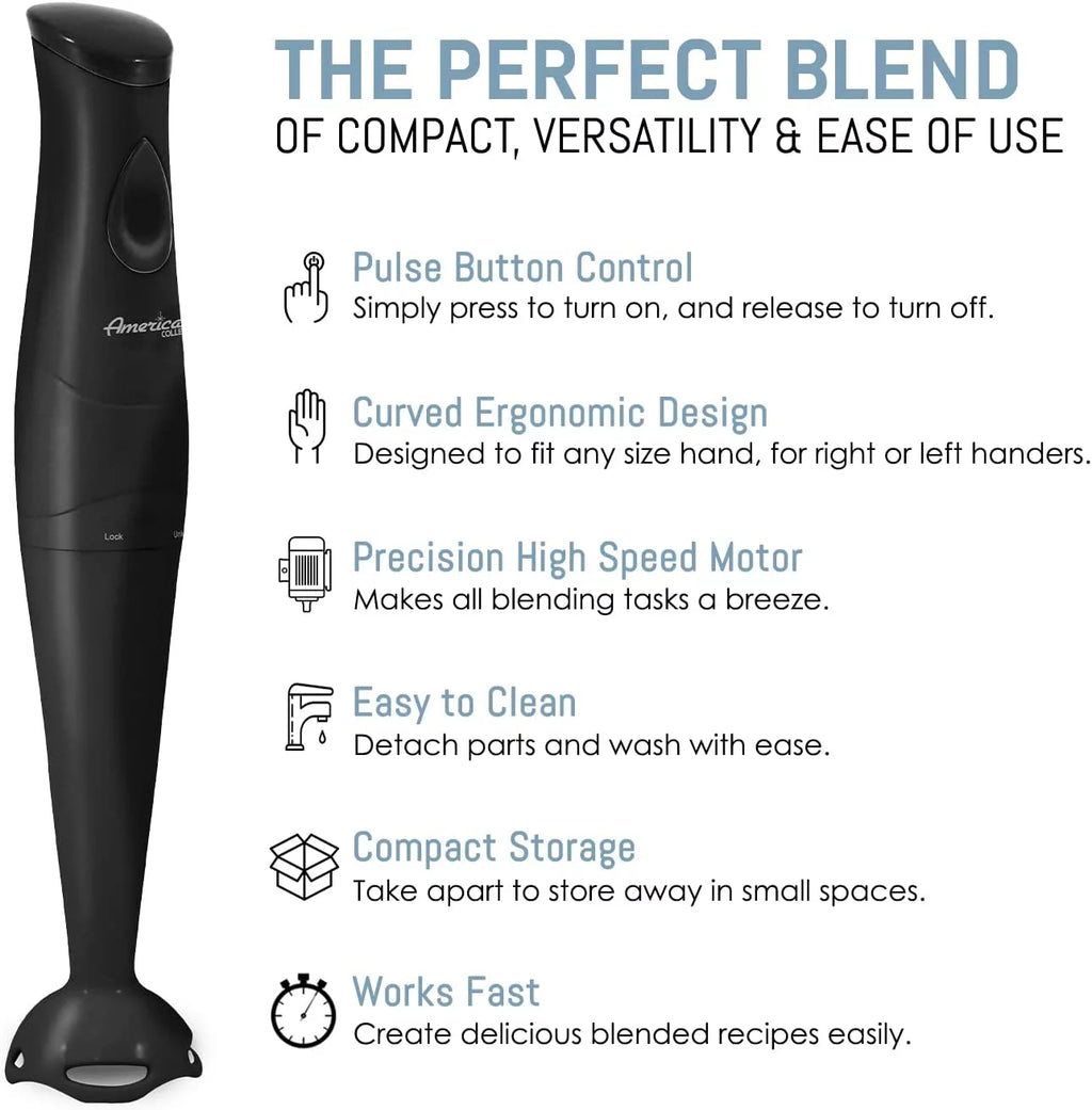 150W Hand Blender with Detachable Wand, Black W864