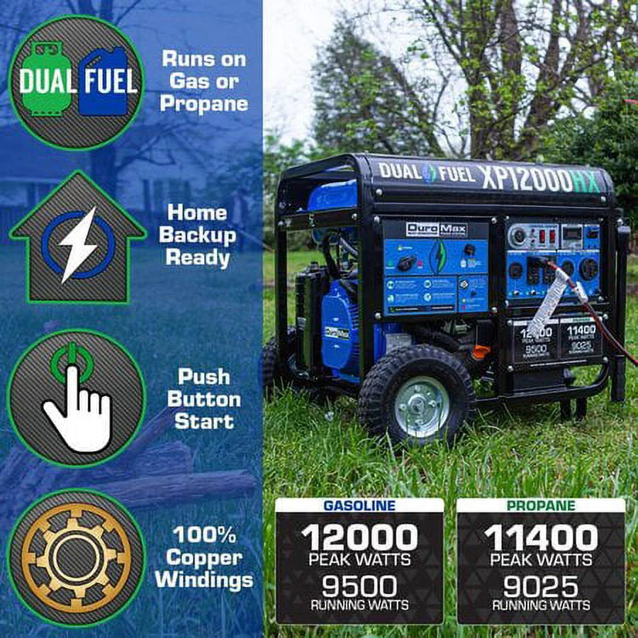 Portable Dual Fuel Generator with CO Alert 12,000 Watt S663919