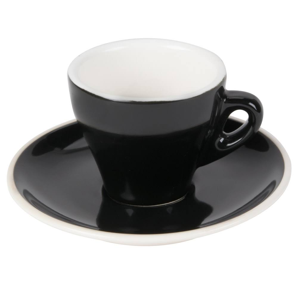 Black 3.5 oz Espresso Cup with Saucer B683808