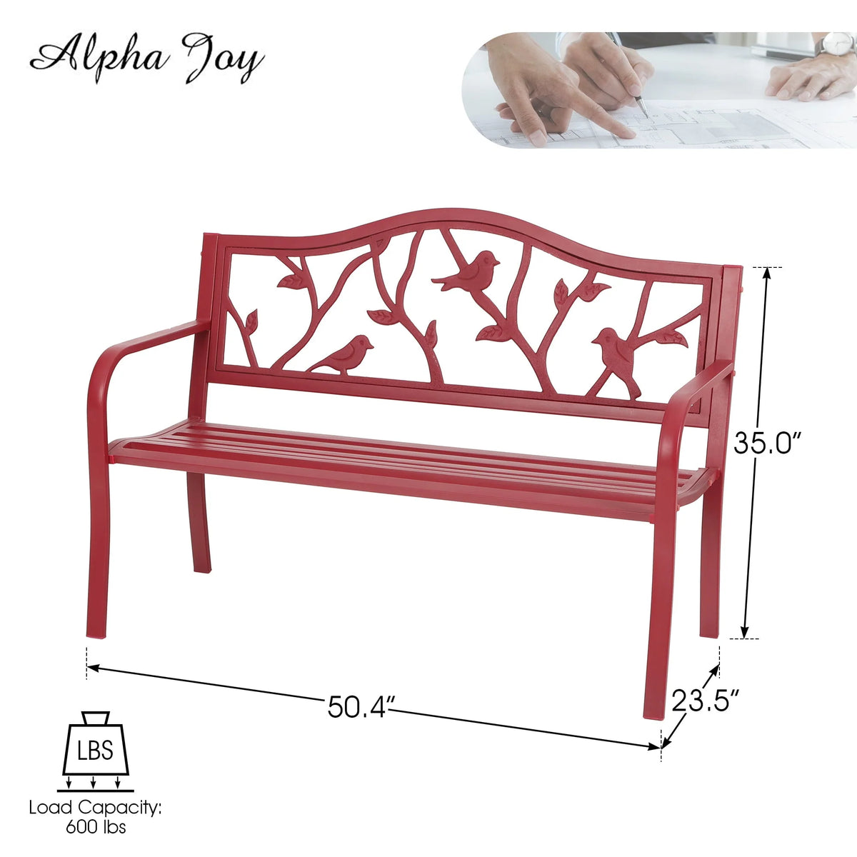 50” Outdoor Metal Patio Garden Bench L881