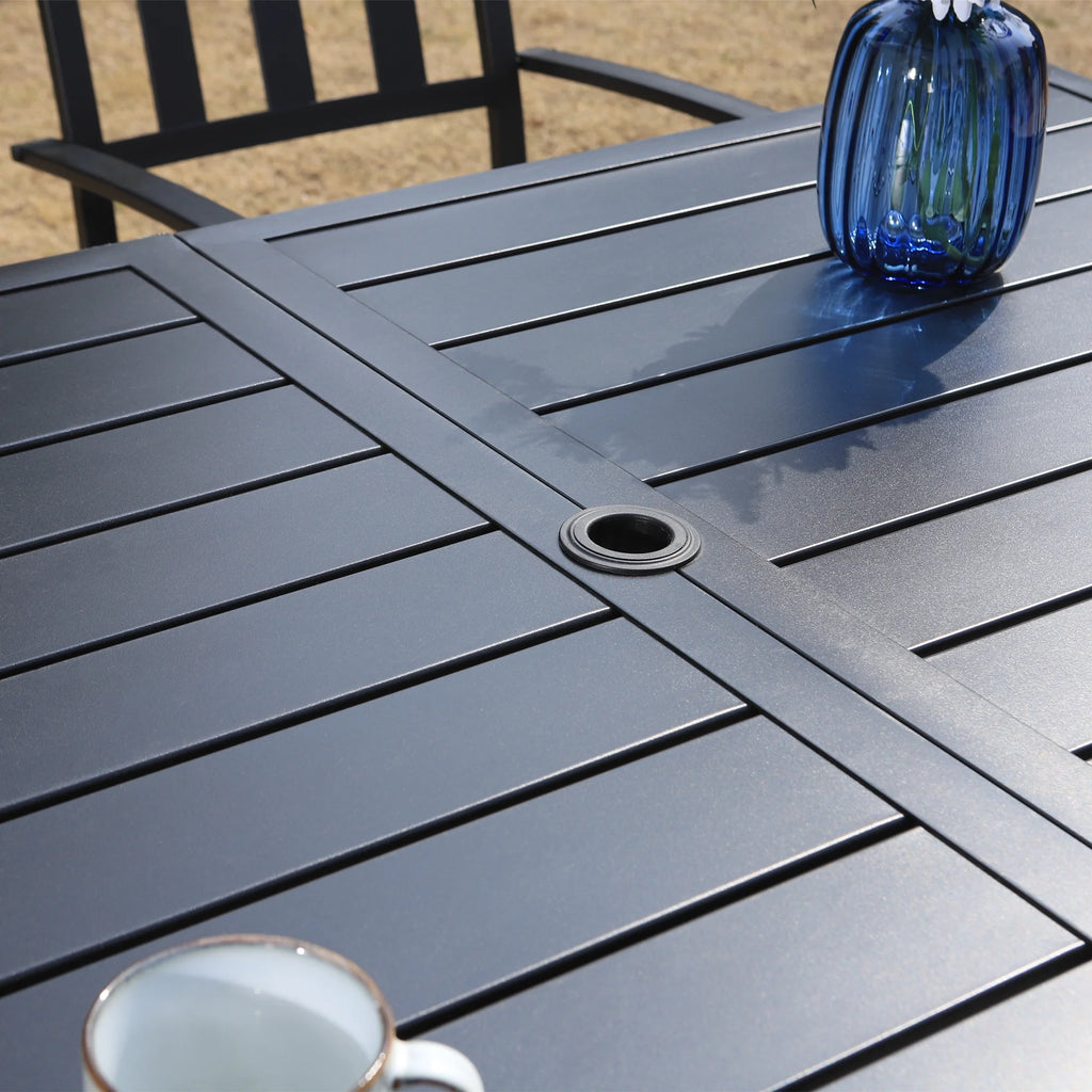 7-Piece Outdoor Dining Set for 6-Person Black G568010