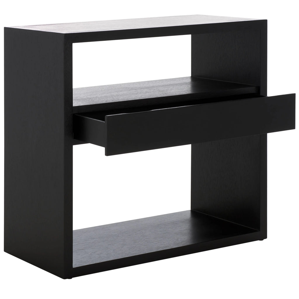 Black Wood Console Table with Drawer V235