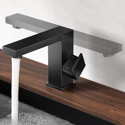 Matte Black Stainless Steel Swivel Bathroom Faucet L59896