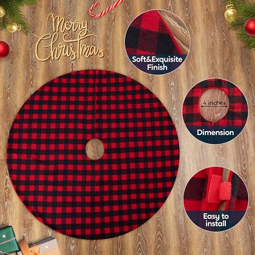 Christmas Tree Skirt 48Inch Buffalo Plaid U44500