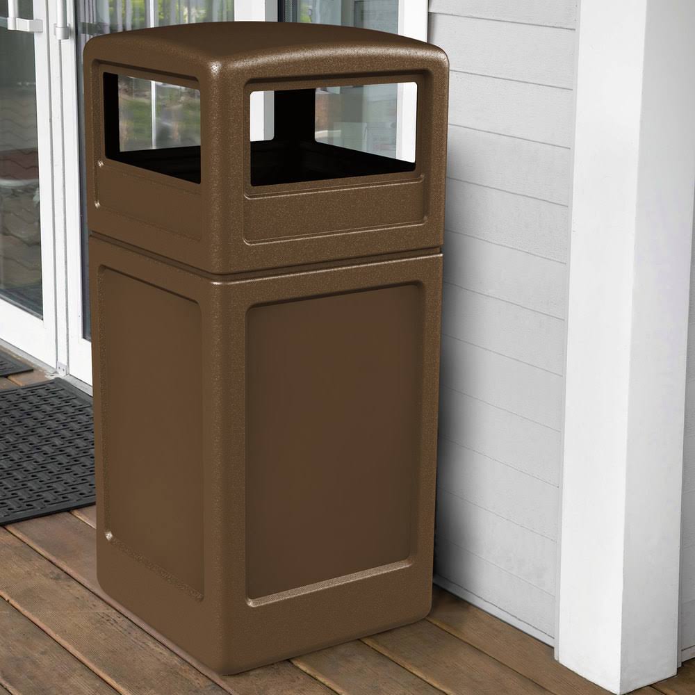 Brown 42 Gallon Square Waste Container with Dome Lid H9200