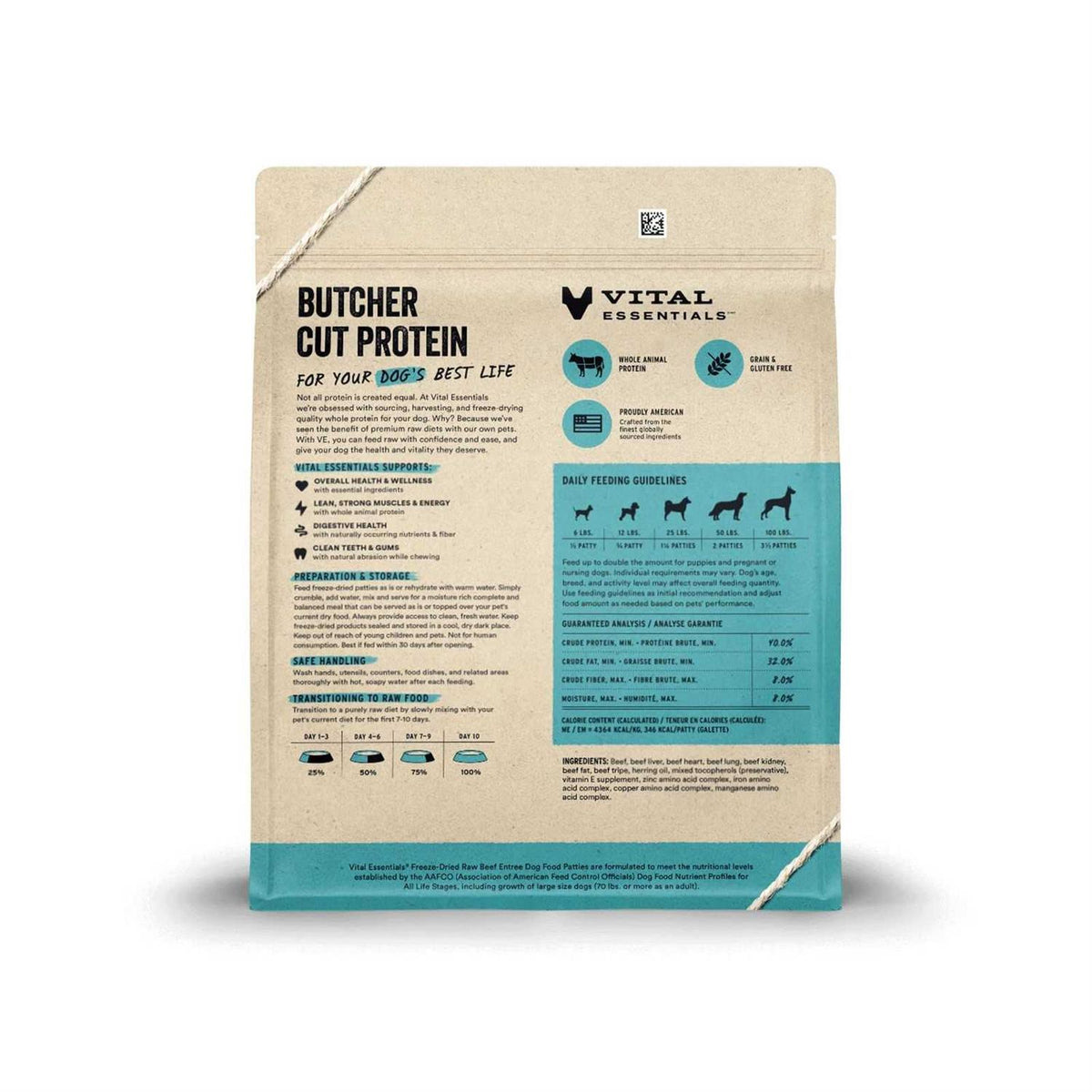 Beef Entree Patties Freeze-Dried Raw Dog Food D94854