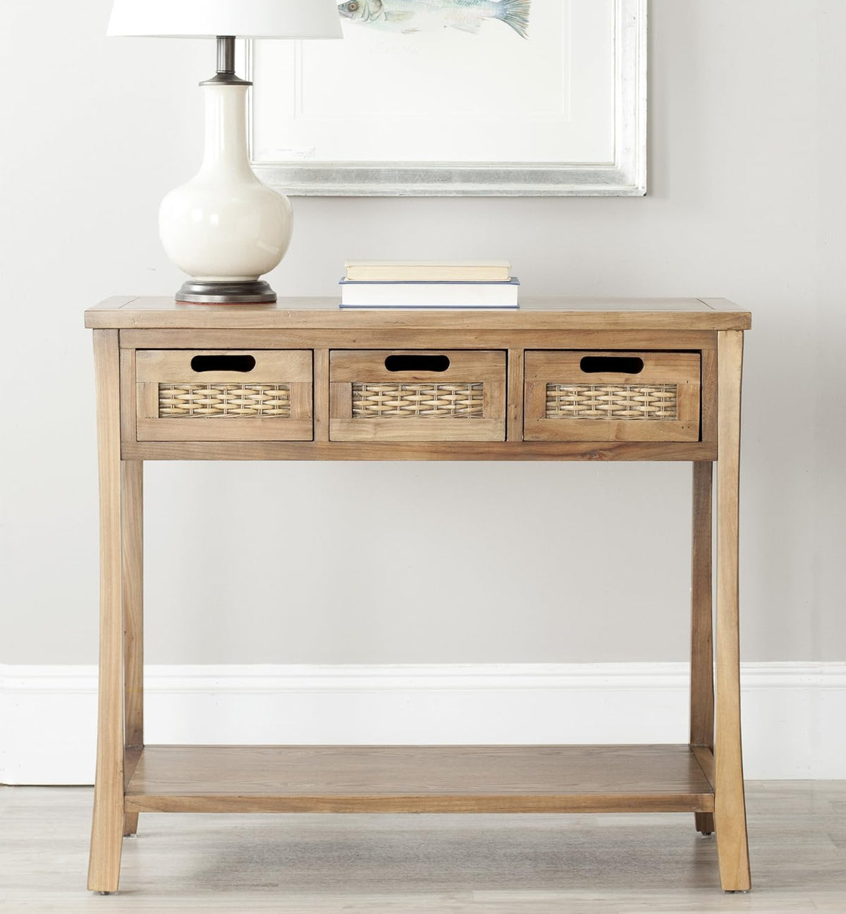 French Grey 3-Drawer Console Table P9098