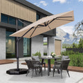 8 Feet Beige Cantilever Square Patio Umbrella F3003