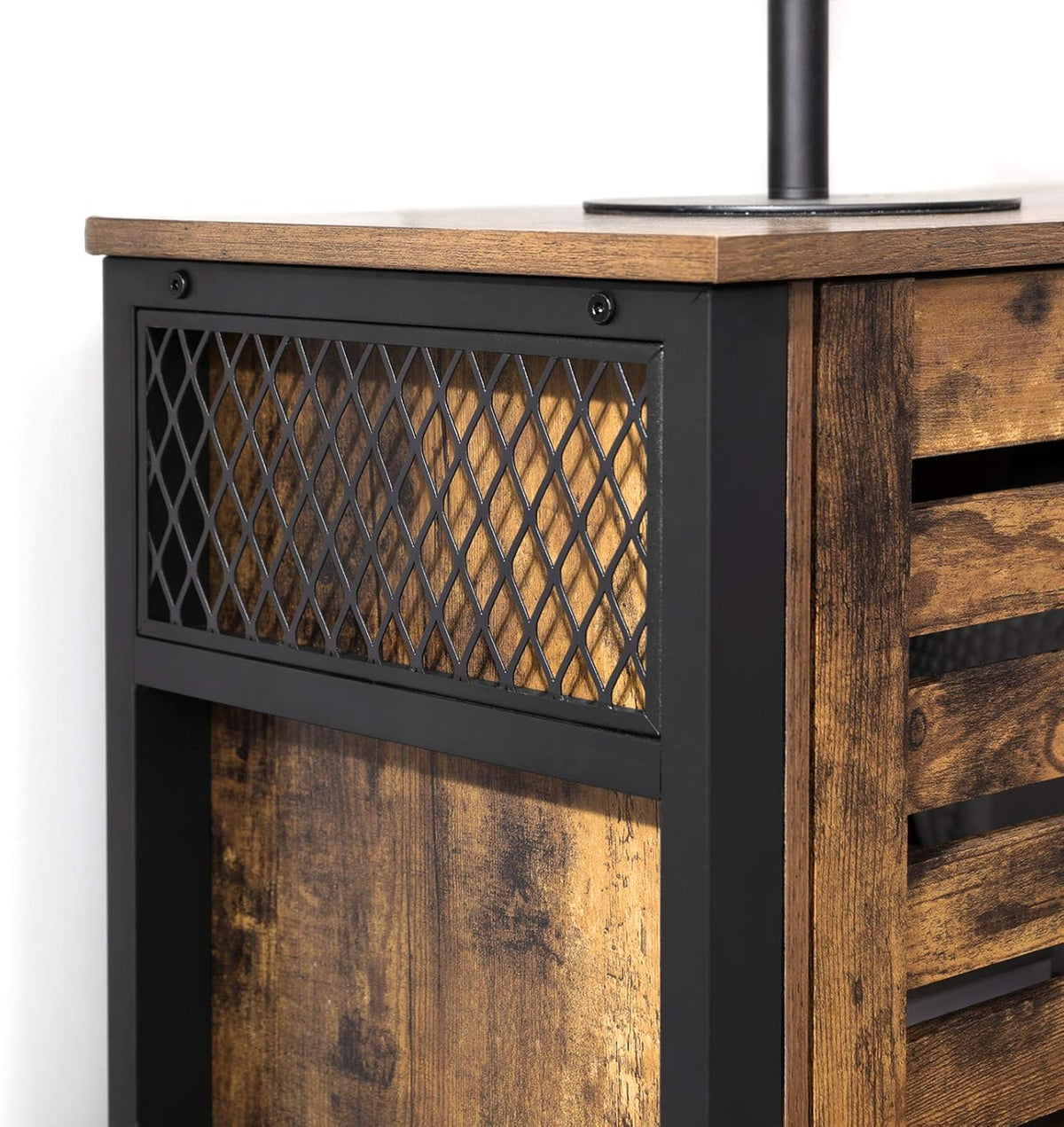 Rustic Brown Storage Cabinet with Adjustable Shelves U8844