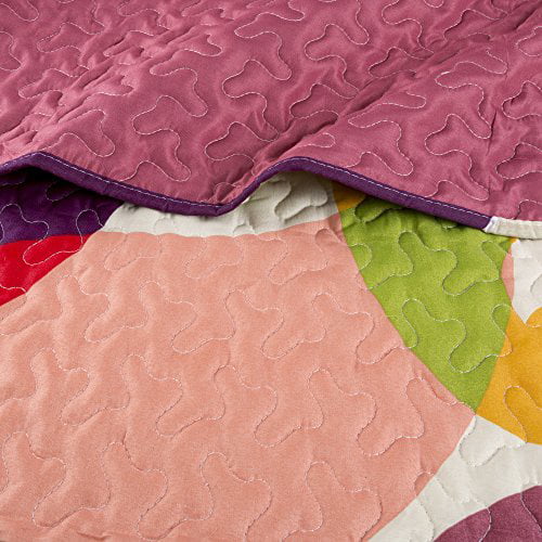 King Size 3 Piece Reversible Microfiber Quilt Bed Set with Shams Q90066