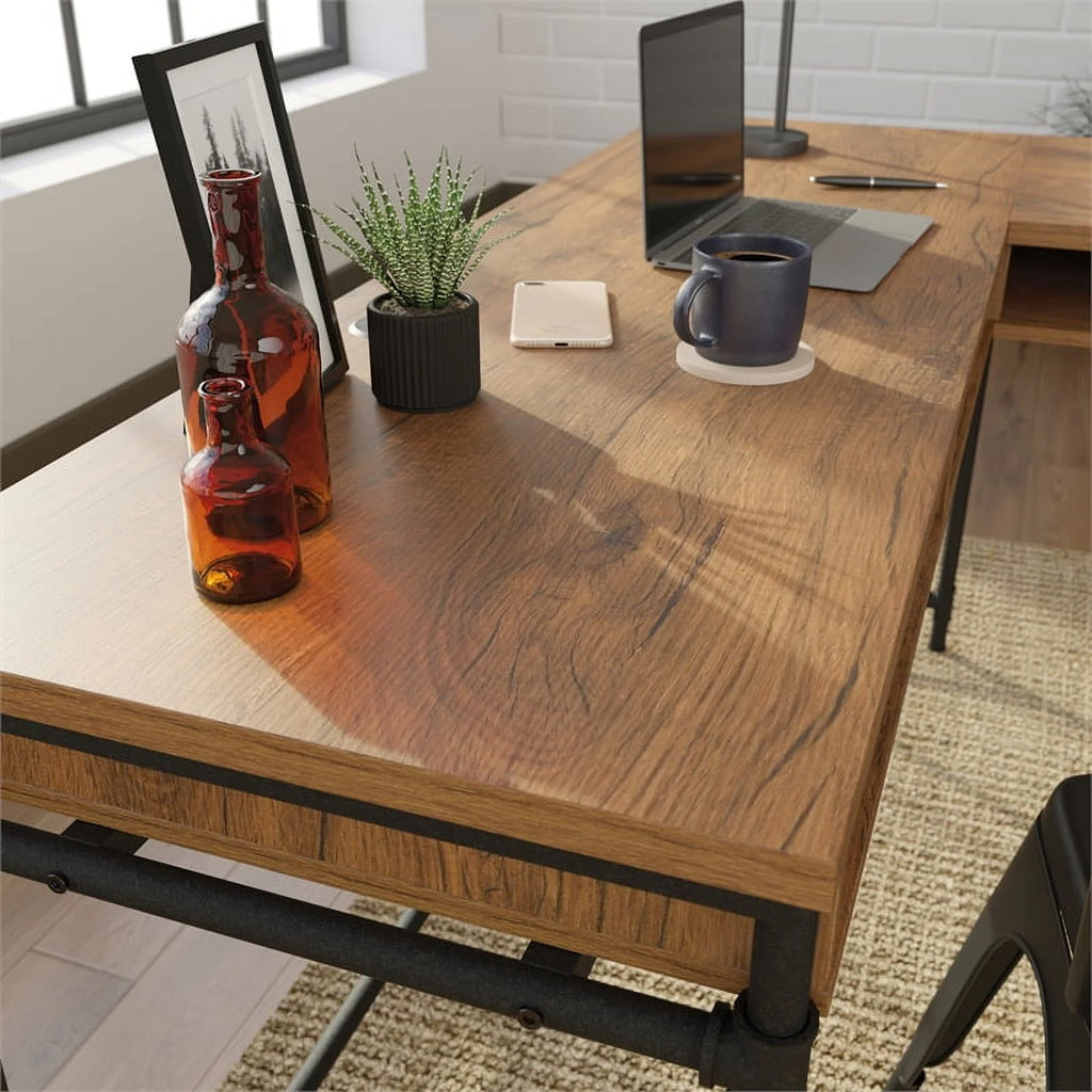 Contemporary Engineered Wood L-Desk H907