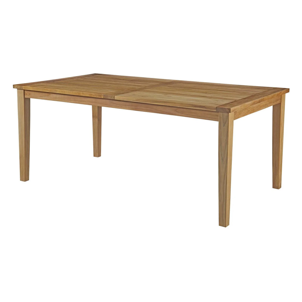 Outdoor Patio Side Dining Chair and Table Set, Wood, Natural S86330