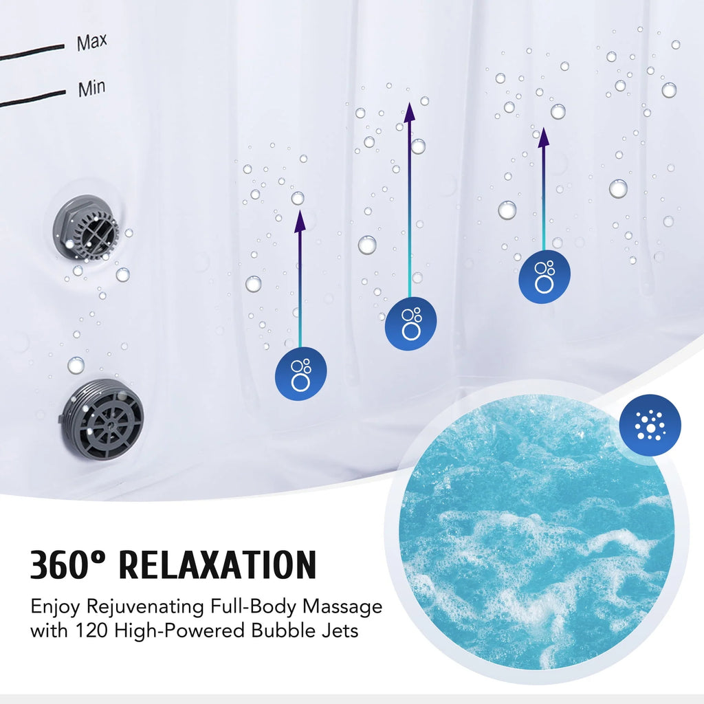 4 Person 6ft Inflatable Hot Tub Pool with Massage Jets H935012
