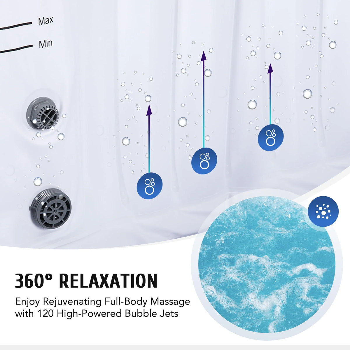 4 Person 6ft Inflatable Hot Tub Pool with Massage Jets H935012
