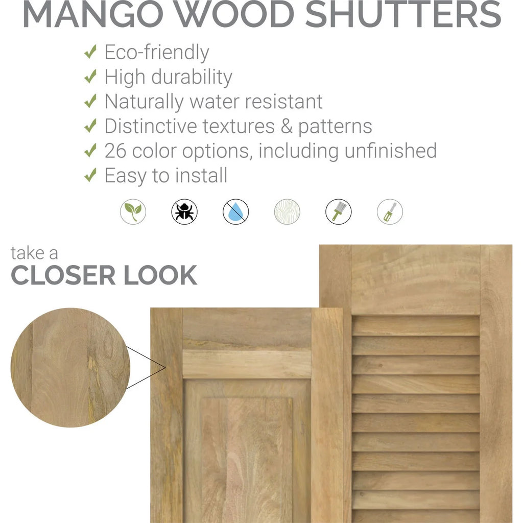 Unfinished Wood Board-n-Batten Shutters F576963