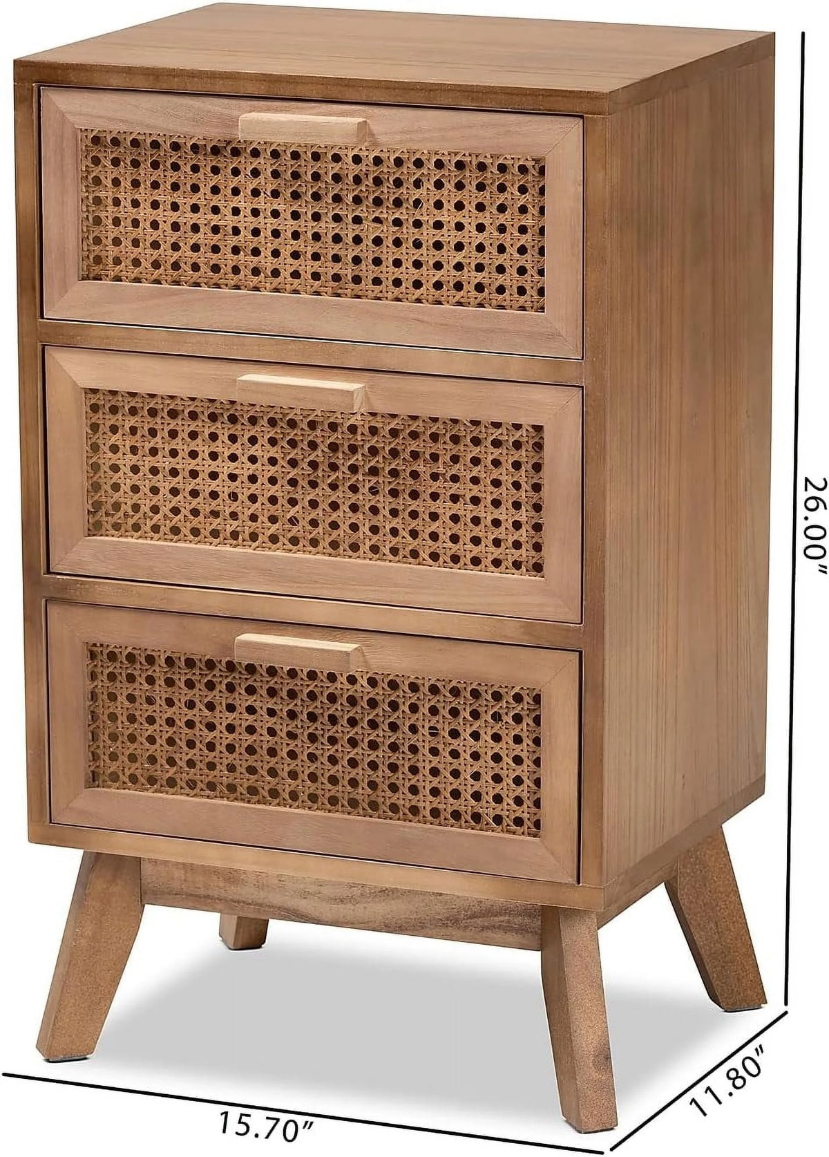 26-Inch High 3-Drawer Nightstand D655