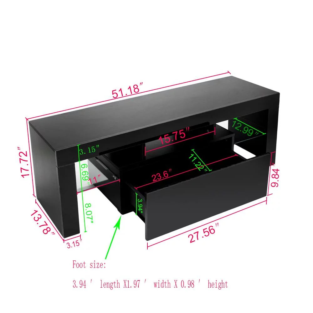 Black Particle Board TV Stand with 1 Drawer Q7349