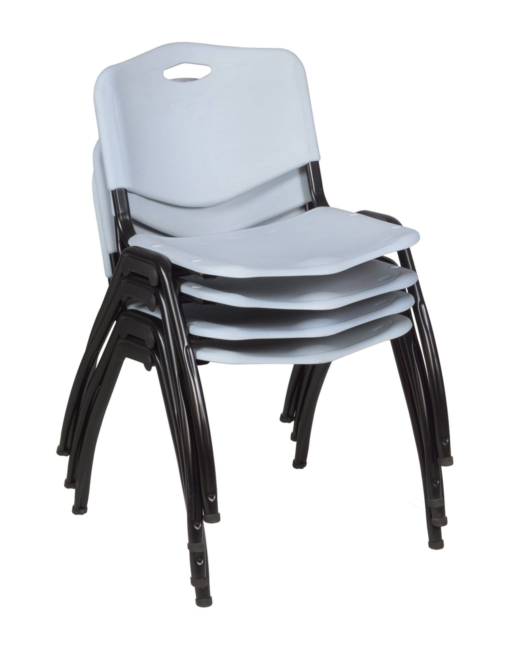 Beige Round Breakroom Table & 4 Stack Chairs Z634