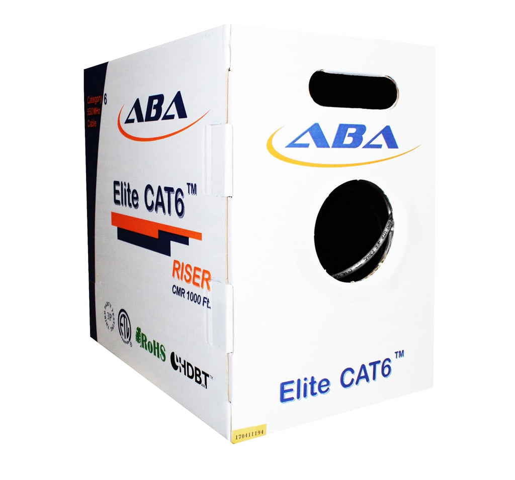 White 1000ft Cat6 Riser UTP 23AWG Bare Copper Ethernet Cable C7408