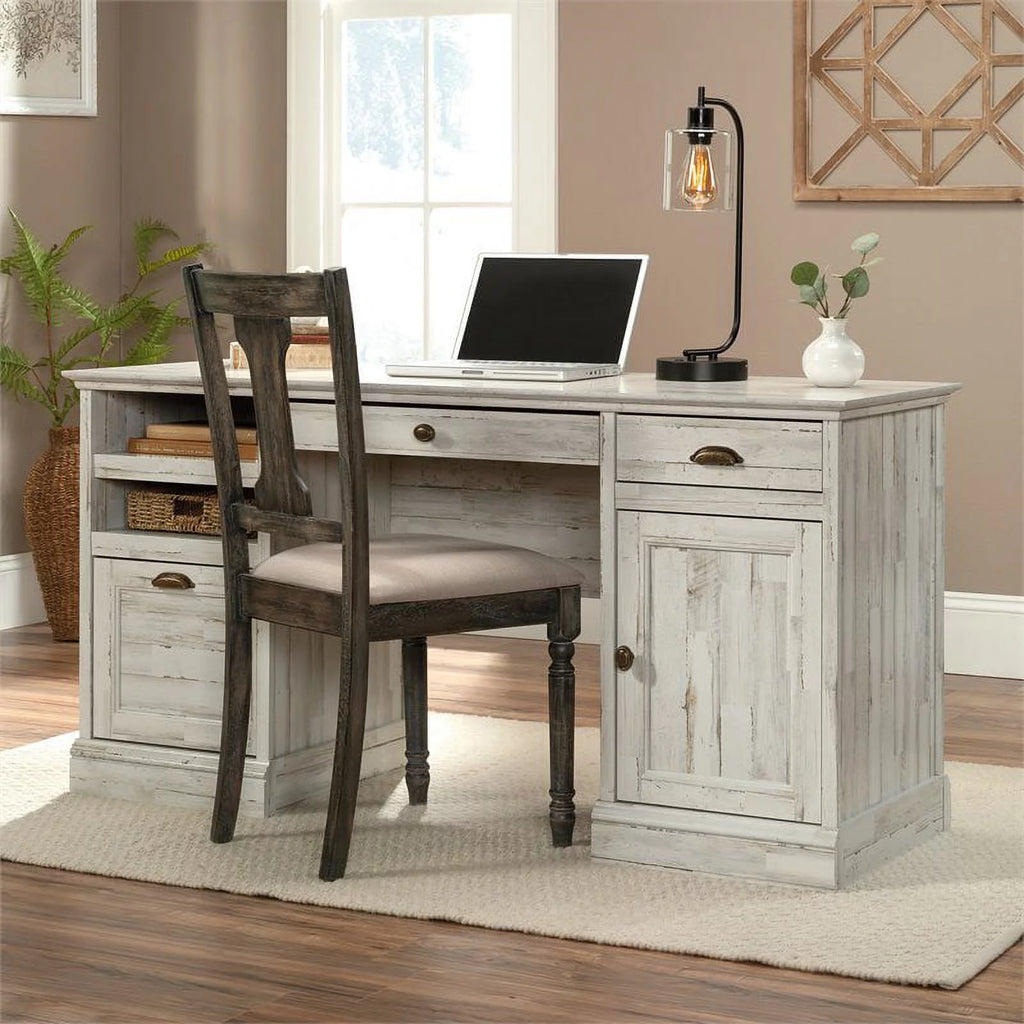 White Plank Finish Executive Desk E564