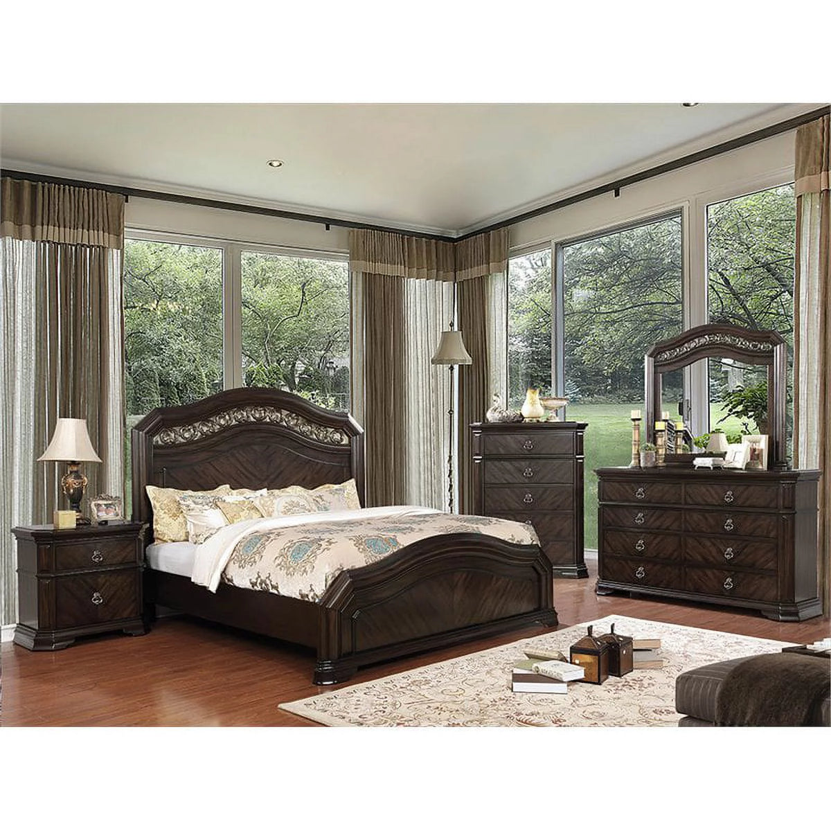 King Panel Bed in Espresso E151