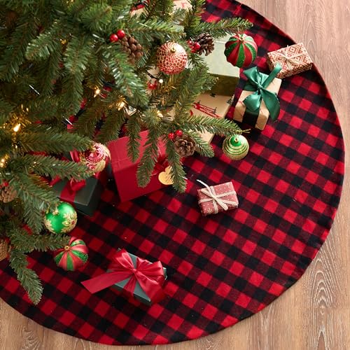Christmas Tree Skirt 48Inch Buffalo Plaid U44500