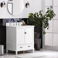 30 Inch White Wood Bathroom Vanity with Sink E216
