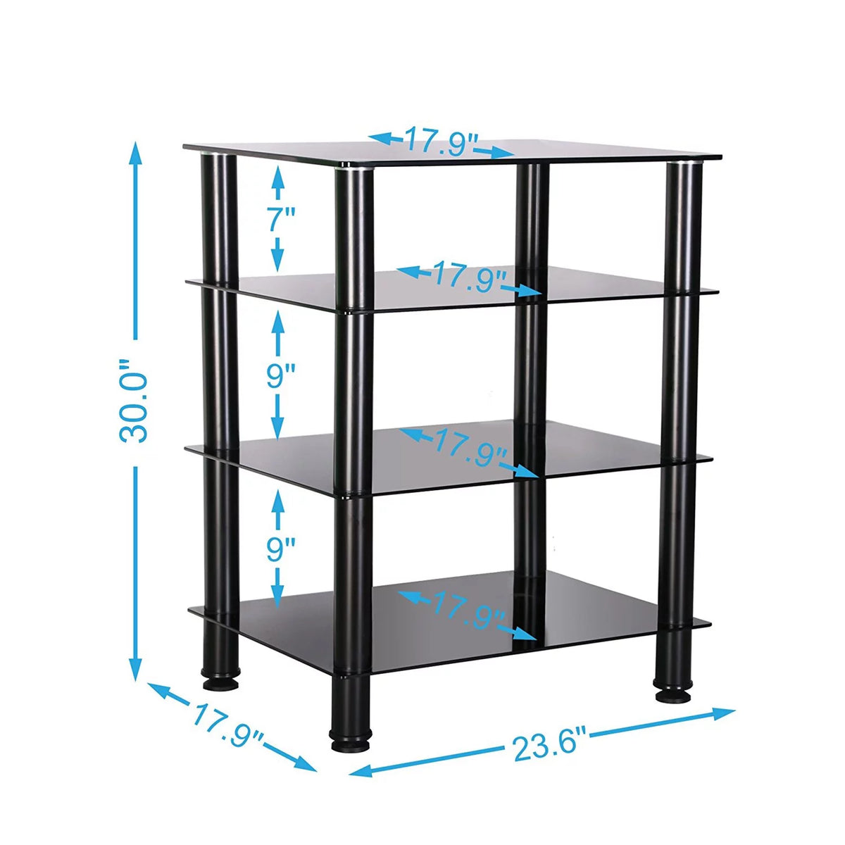 4-tier Glass Media TV Stand V424979