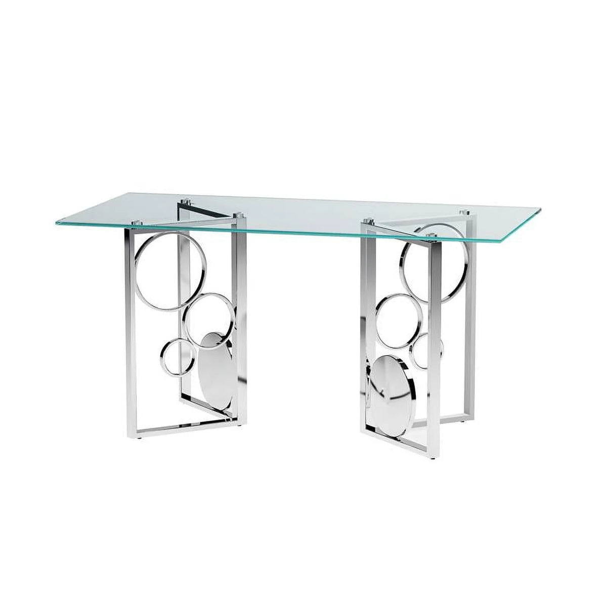 Dining Set with Glass Top Table & 4 Blue Chairs J53874