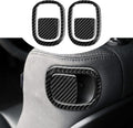 Black Carbon Fiber Seat Switch Panel Sticker 2PCS E4747