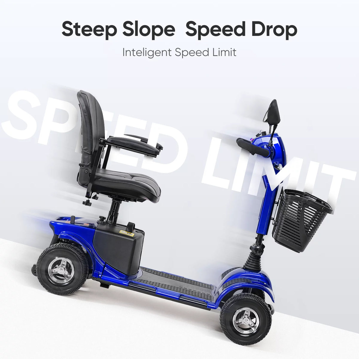 4 Wheel Electric Powered Mobility Scooter Blue I528355