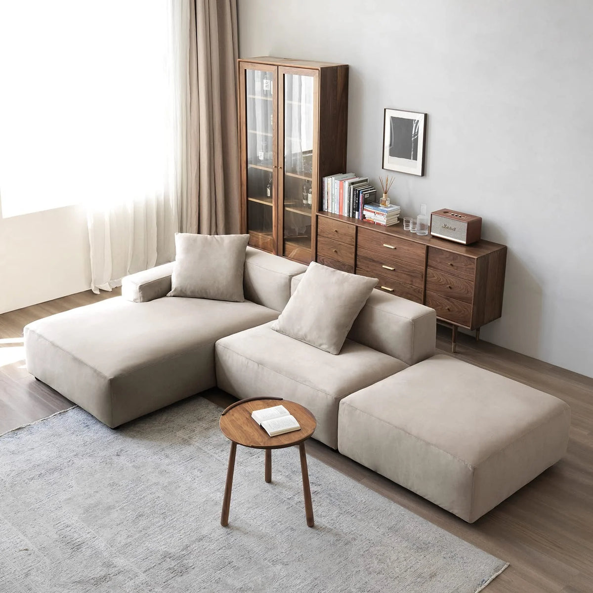 L-Shape Sectional Sofa Set with Chaise Lounge Q8077