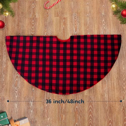 Christmas Tree Skirt 48Inch Buffalo Plaid U44500