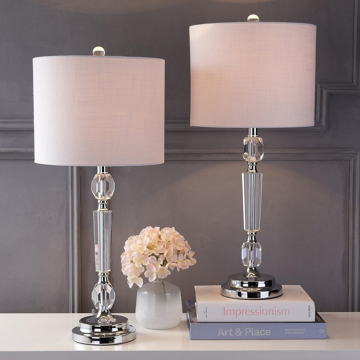 Clear Crystal LED Table Lamp Set of 2 T70037