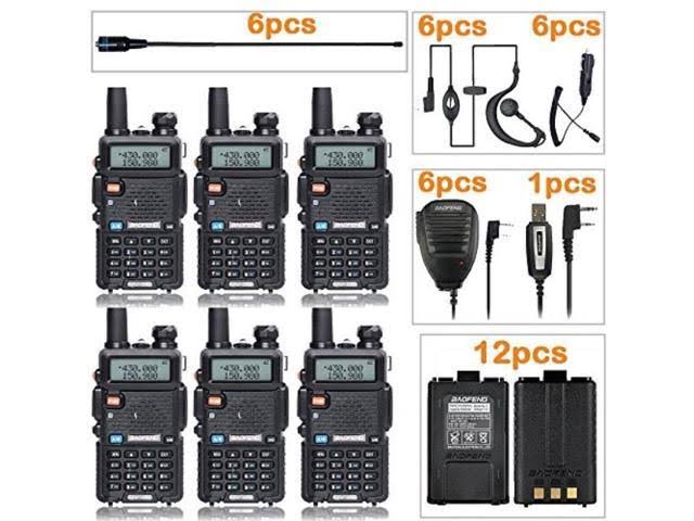 Dual Band Two Way Radio Black 6 Pack Q270965