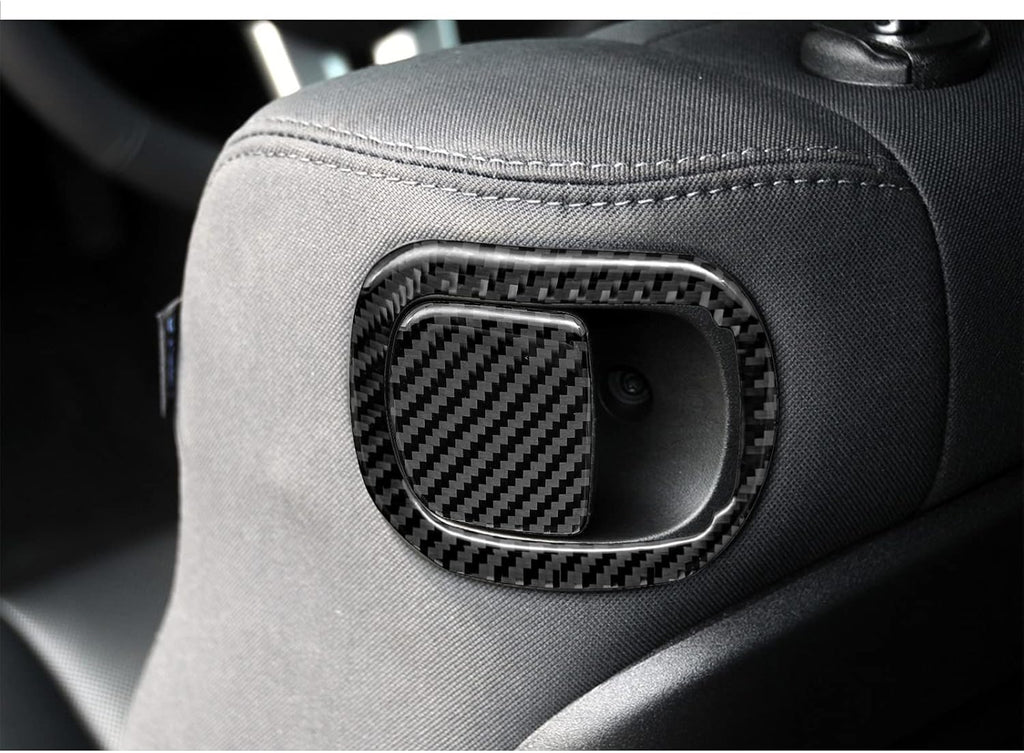 Black Carbon Fiber Seat Switch Panel Sticker 2PCS E4747